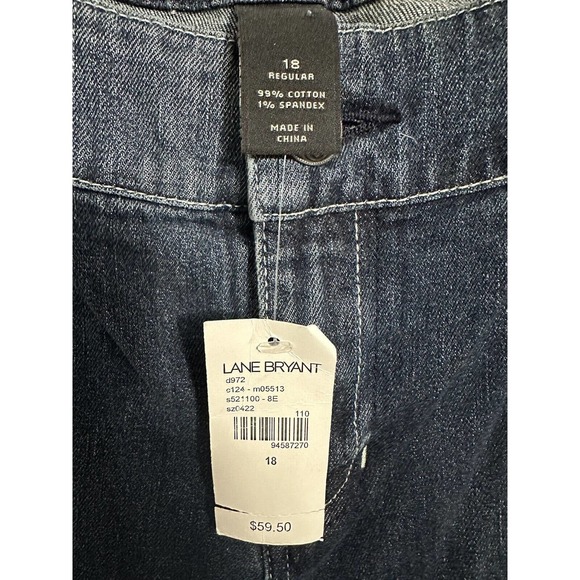 Lane Bryant 18 Womens Jeans Slim Fit Tapered Zipper Ankle Dark Blue Denim Wash - Picture 5 of 14